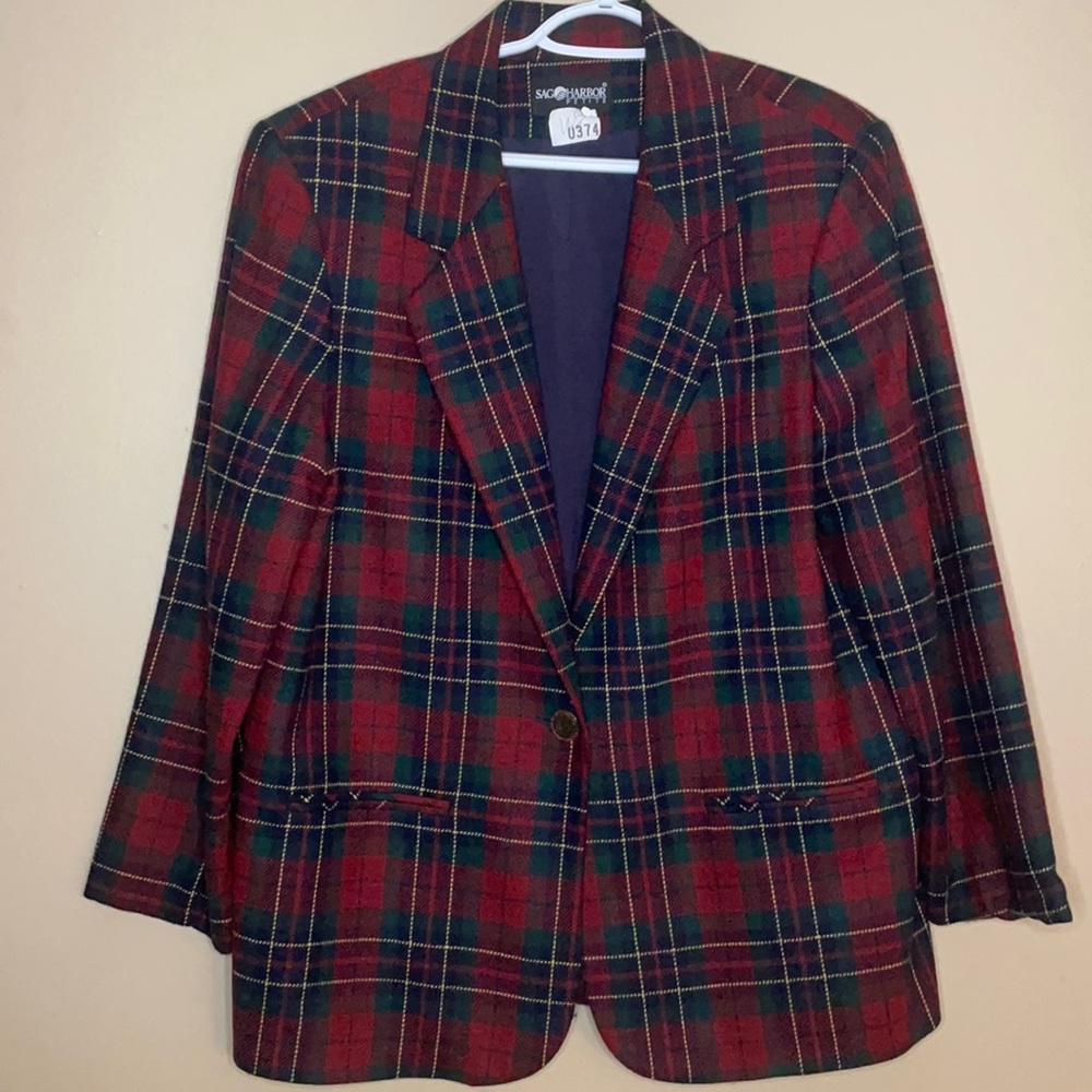 💎Sag harbor petite Plaid Blazer